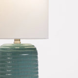 LAMP TABLE-CERAMIC BASE-BLUE