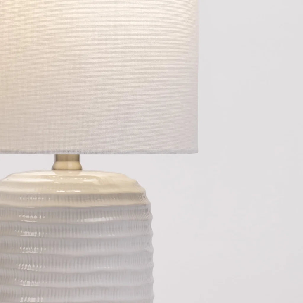 LAMP TABLE-CERAMIC BASE-WHITE-WHITE