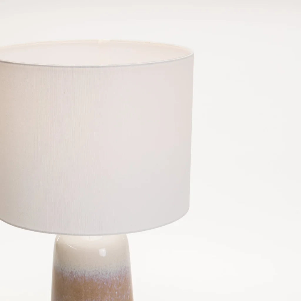 TABLE LAMP CERAMIC OMBRE WITH WHITE FABRIC SHADE