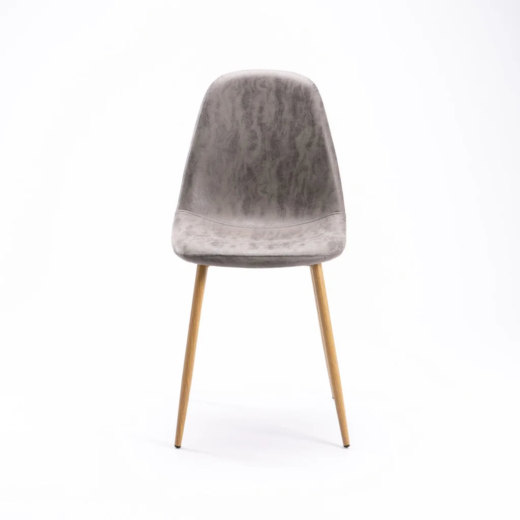 TAL FABRIC DINING CHAIR - GREY/NAT LEG