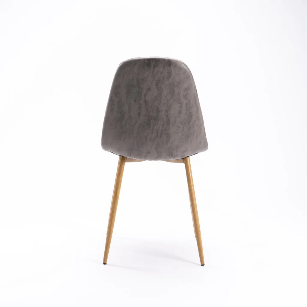 TAL FABRIC DINING CHAIR - GREY/NAT LEG