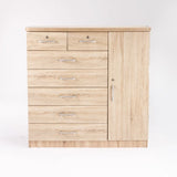 TITAN 7 DRAWER 1 DOOR CHEST - OAK