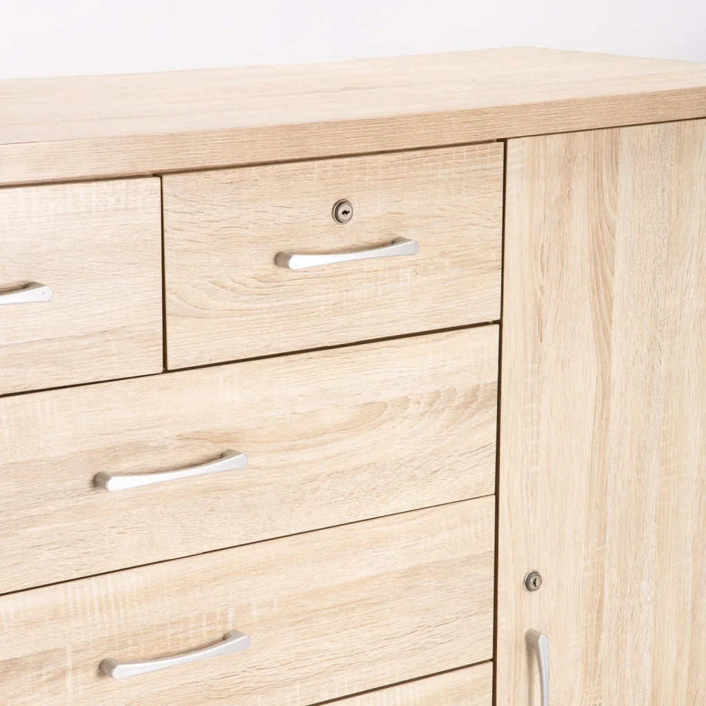 TITAN 7 DRAWER 1 DOOR CHEST - OAK