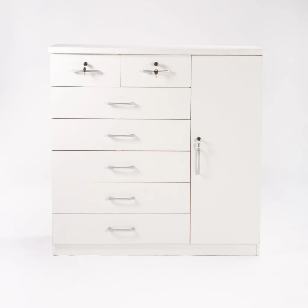 TITAN 7 DRAWER 1 DOOR CHEST - WHITE