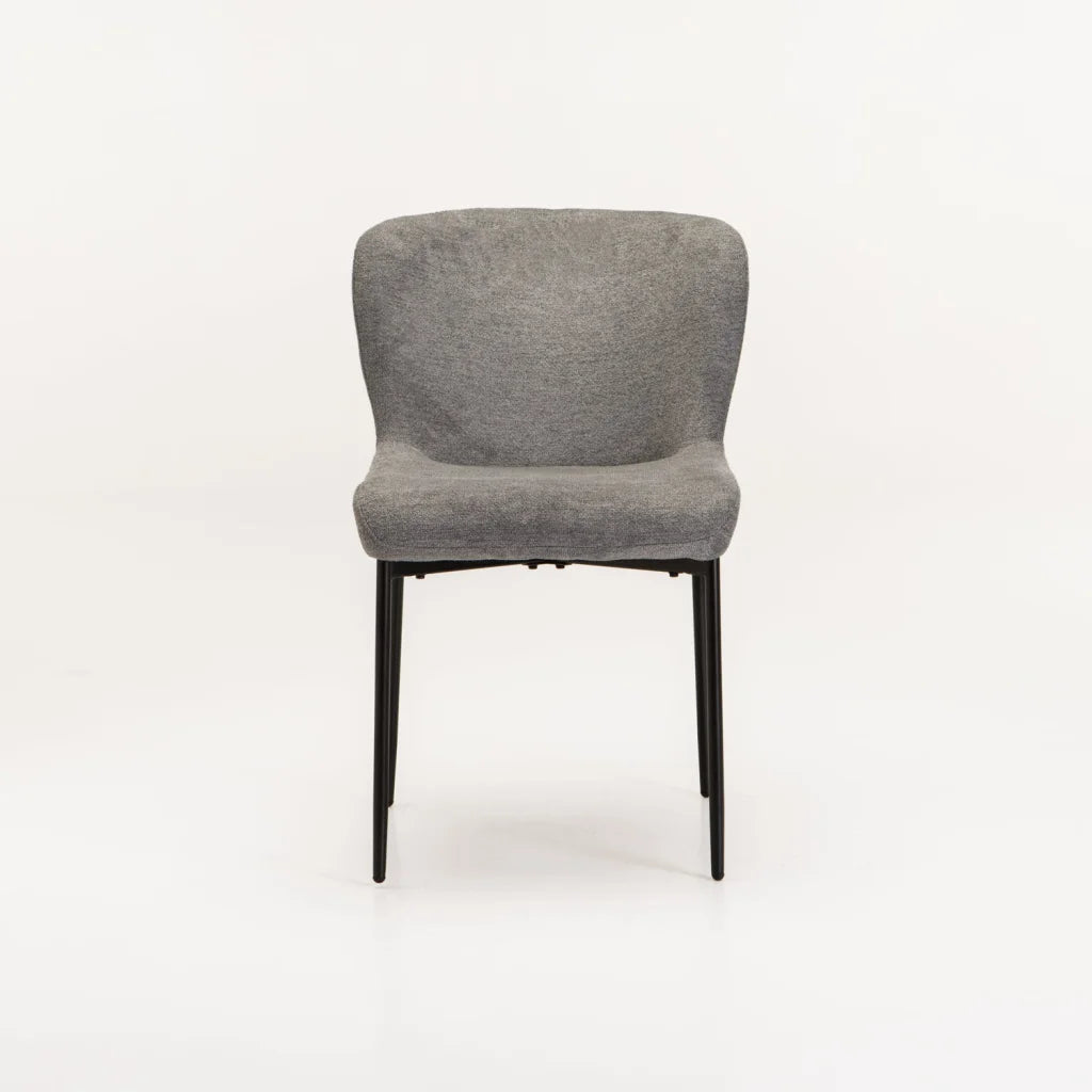 TORI FABRIC DINING CHAIR - LIGHT GREY