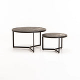 VEA SET OF 2 70/50cm SOLID WOOD CT - BLACK RUSTIC