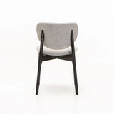 VIOLA WOODEN DINING CHAIR TEXTURED GREY WITH BLACK LEG