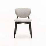 VIOLA WOODEN DINING CHAIR TEXTURED GREY WITH BLACK LEG