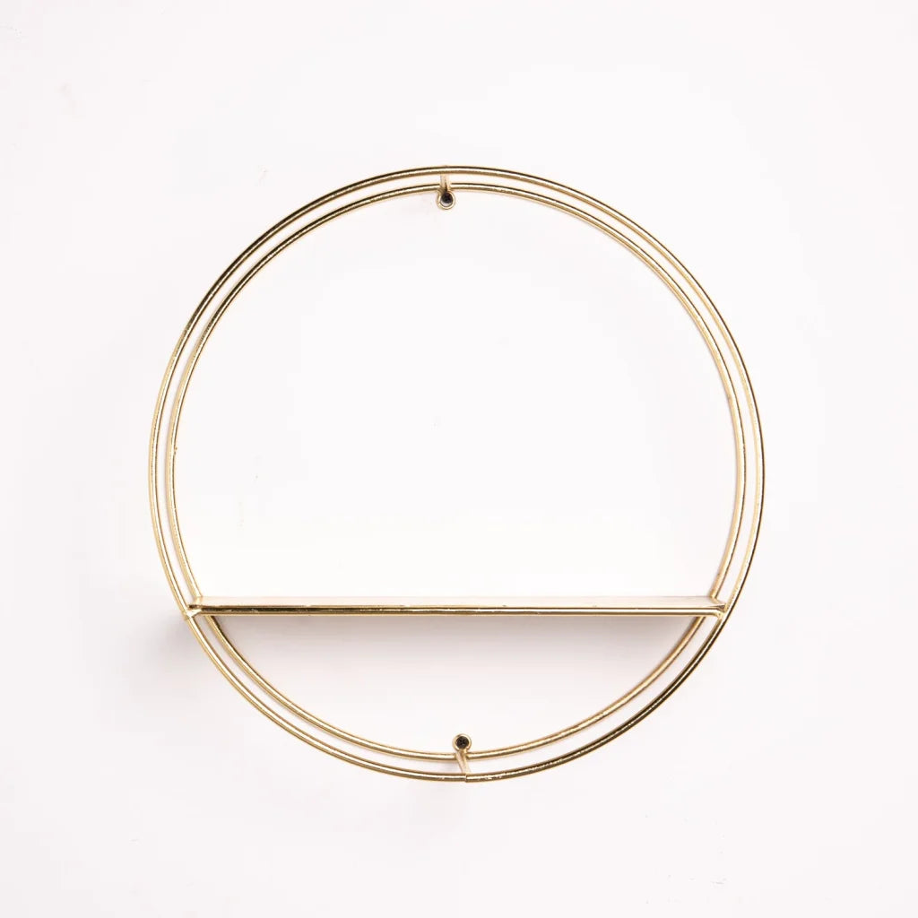 WALL SHELF - GOLD CIRCLE WITH SHELF