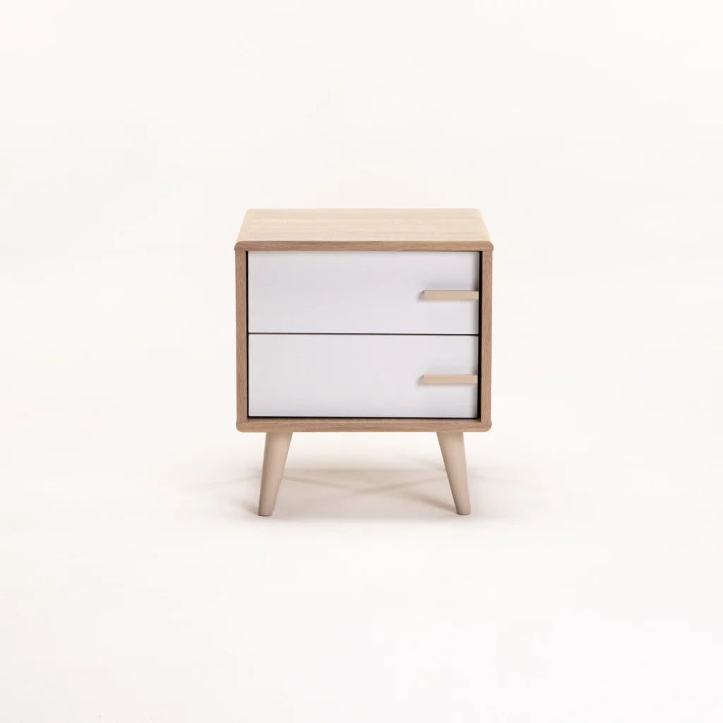 ZETA 2 DRAWER PEDESTAL - LIGHT OAK/WHITE