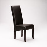 REX LEATHER TOUCH DINING CHAIR - LITCHI BROWN