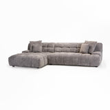 JOLIE FABRIC CORNER CHAISE - GREY - LEFT