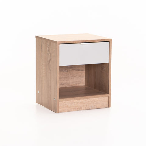 THETA 1 DRAWER PEDESTAL - LIGHT OAK/LIGHT GREY