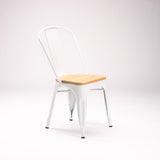 BRONX DINING CHAIR WITH WOOD - WHITE