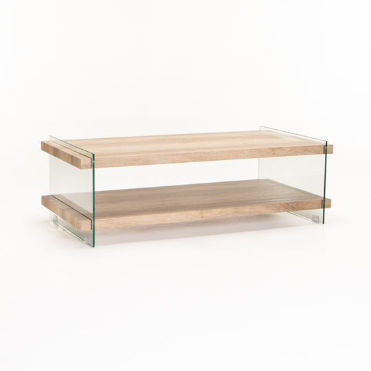 OPAL 110x55cm 8MM TEMPERED GLASS COFFEE TABLE