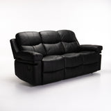 RIO TOP LEATHER UPPER 3 SEATER RECLINER - BLACK