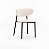 HOLLY FABRIC DINING CHAIR - CREAM/BLK LEG