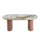 EVIE 120x60cm PANDORA STONE TOP COFFEE TABLE