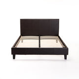 KIM LEATHER TOUCH QUEEN BED - BROWN