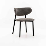 HOLLY FABRIC DINING CHAIR - GREY/BLK LEG