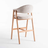 ALORA WOODEN KITCHEN STOOL - OATMEAL