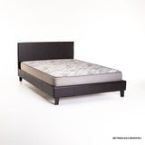 KIM LEATHER TOUCH QUEEN BED - BROWN