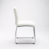 MIA LEATHER TOUCH CHROME DINING CHAIR - WHITE
