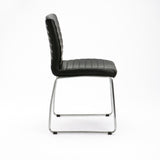 MIA LEATHER TOUCH CHROME DINING CHAIR - BLACK