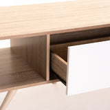 EVE 105x55cm COFFEE TABLE - LIGHT OAK/WHITE