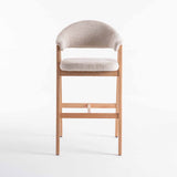 ALORA WOODEN KITCHEN STOOL - OATMEAL