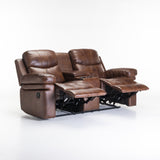 RIO TOP LEATHER UPP 2RR CONSOLE RECLINER - WALNUT