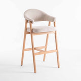 ALORA WOODEN KITCHEN STOOL - OATMEAL