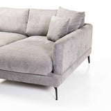 FLORES FABRIC CORNER CHAISE - GREY - RIGHT