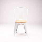 BRONX DINING CHAIR WITH WOOD - WHITE