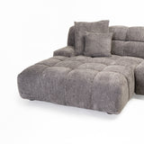 JOLIE FABRIC CORNER CHAISE - GREY - LEFT