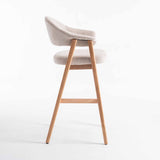 ALORA WOODEN KITCHEN STOOL - OATMEAL
