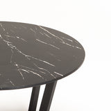 ROSE 80cm ROUND COFFEE TABLE - BLACK MARBLE