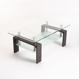 LALA 110x60cm GLASS COFFEE TABLE - GREY