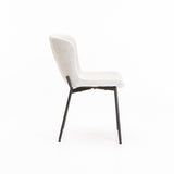 INDIE BOUCLÉ FABRIC DINING CHAIR - CREAM