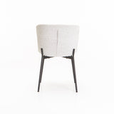 INDIE BOUCLÉ FABRIC DINING CHAIR - CREAM