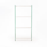 PORT 10MM TEMPERED GLASS BOOKCASE-WHITE (165cm H)