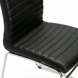 MIA LEATHER TOUCH CHROME DINING CHAIR - BLACK