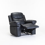 RIO TOP LEATHER UPPER ARMCHAIR RECLINER - BLACK