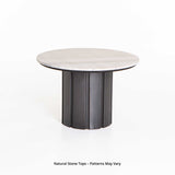 VIN 60cm ROUND STONE TOP COFFEE TABLE 39CM H