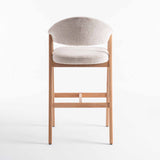 ALORA WOODEN KITCHEN STOOL - OATMEAL