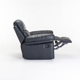RIO TOP LEATHER UPPER ARMCHAIR RECLINER - BLACK