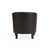 KELLY LEATHER TOUCH TUB ARMCHAIR - BLACK