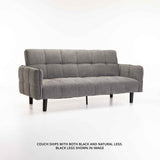 MAZ FABRIC SLEEPER COUCH - GREY (2 LEG OPTIONS)