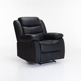 YUZI BONDED LEATHER UPPER ARMCHAIR RECLINER-BLACK