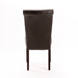 CHESTERFIELD LEATHER TOUCH DINING CHAIR - BROWN